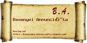 Besenyei Annunciáta névjegykártya